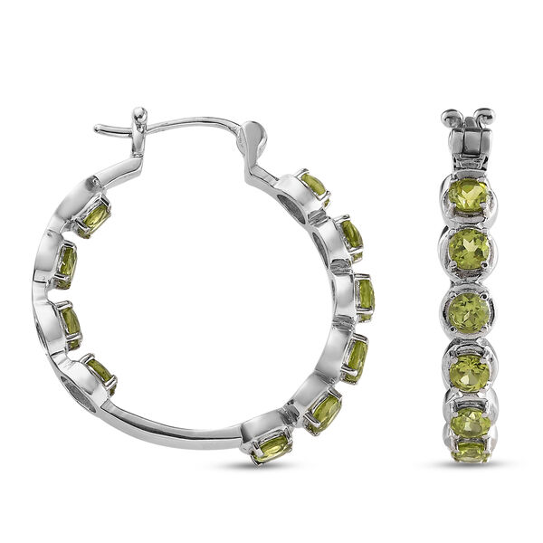 Nat&uuml;rliche Peridot-Creolen, Edelstahl ca. 6.00 ct image number 4