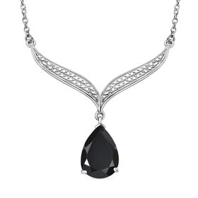Schwarze Spinell-Halskette, 45 cm - 6,18 ct.