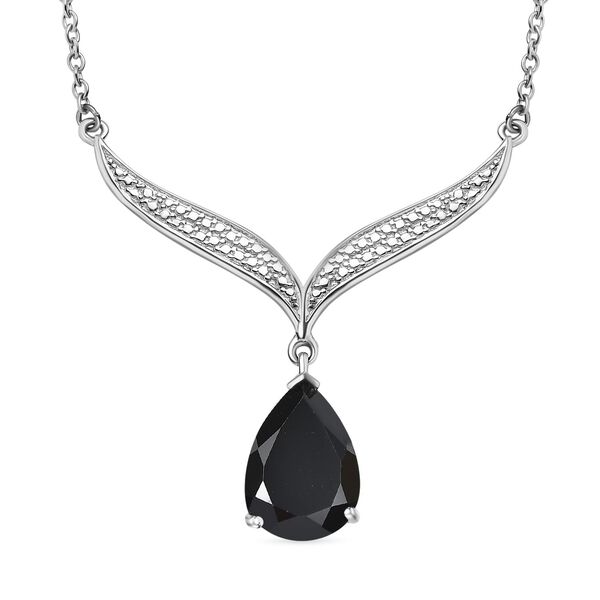 Schwarze Spinell-Halskette, 45 cm - 6,18 ct. image number 0