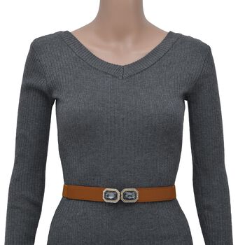 Modischer G&uuml;rtel mit Metallschnalle, Gr&ouml;&szlig;e 4x75 cm, gewebt, Kamel