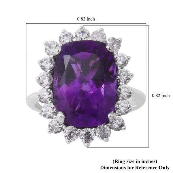 Lusaka Amethyst und weißer Zirkon-Ring - 8,16 ct. image number 5
