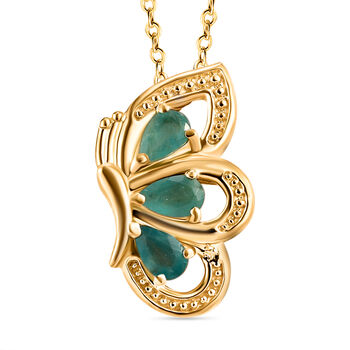 Grandidierit-Anh&auml;nger mit Kette, 925 Silber vergoldet ca. 0,62 ct