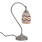 Handgefertigte orientalische Mosaik Glas Tischlampe - Lampenschirm Form, Größe 15x15x50 cm, Orange-Rot