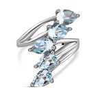 Himmelblauer Topas-Ring, (Größe 16.00) Edelstahl, ca. 4,20 ct