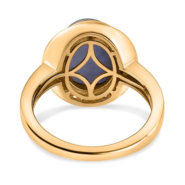 Nat&uuml;rlicher Hackmanit und wei&szlig;er Zirkon-Ring, 925 Silber Gelbgold Vermeil (Gr&ouml;&szlig;e 17.00) ca. 3,49 ct image number 6