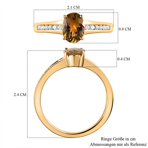 Nat&uuml;rlicher, goldener Tansanit und Zirkon-Ring - 1,22 ct. image number 7