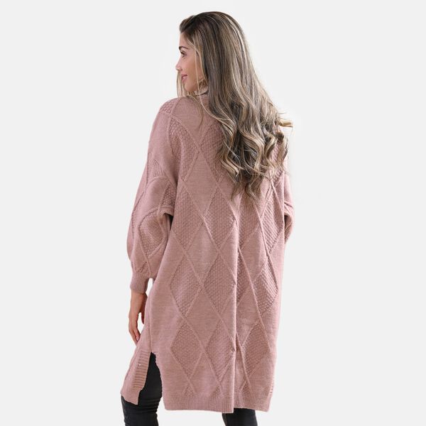 LA MAREY - lange Strickjacke, Einheitsgr&ouml;&szlig;e T&uuml;rkis image number 6