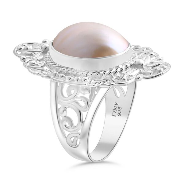 D'Joy Royal Bali - Weißer Mabe Perle Ring image number 4