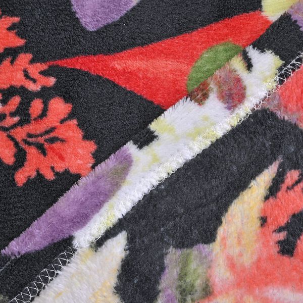 Flauschiger Flanell Hoodie mit großer Tasche, Blumenmuster image number 7