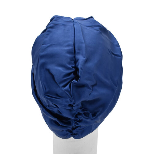 100% Maulbeerseiden Turban für Damen, Größe: 18x24 cm, Dunkelblau image number 1