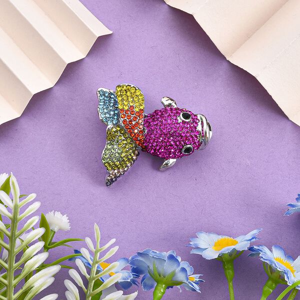 Mehrfarbiger Kristall Brosche image number 1