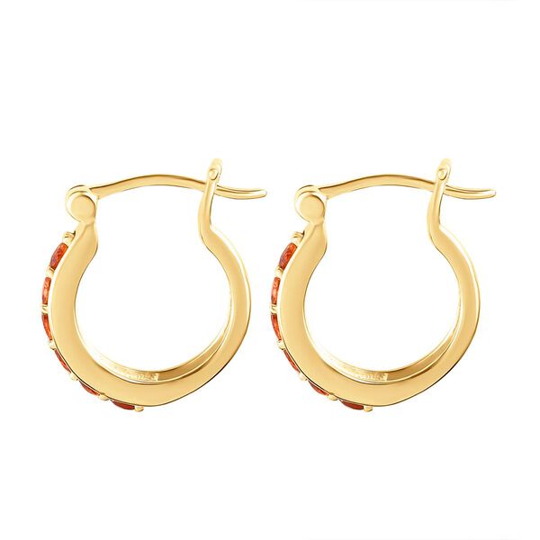 Salamanca Feueropal-Creolen, 925 Silber vergoldet ca. 0,54 ct image number 4