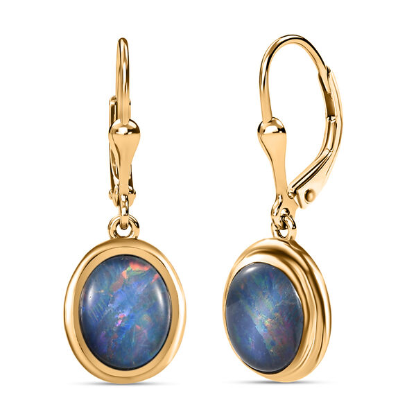 Boulder Opal Triplette Ohrringe, 925 Silber vergoldet ca. 6.00 ct image number 3