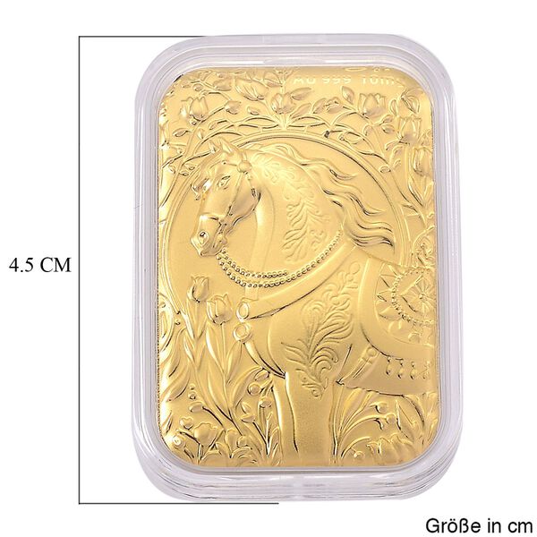 EXKLUSIVES GESCHENK 999er Goldbarren mit Pferd-Motiv, 10mg image number 4
