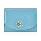 Glänzendes RFID-Schutz Kartenetui aus Lackleder, Größe: 11x8.5x2cm, Türkis
