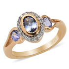 Tansanit und Zirkon Ring 925 Silber vergoldet  ca. 1,07 ct image number 3
