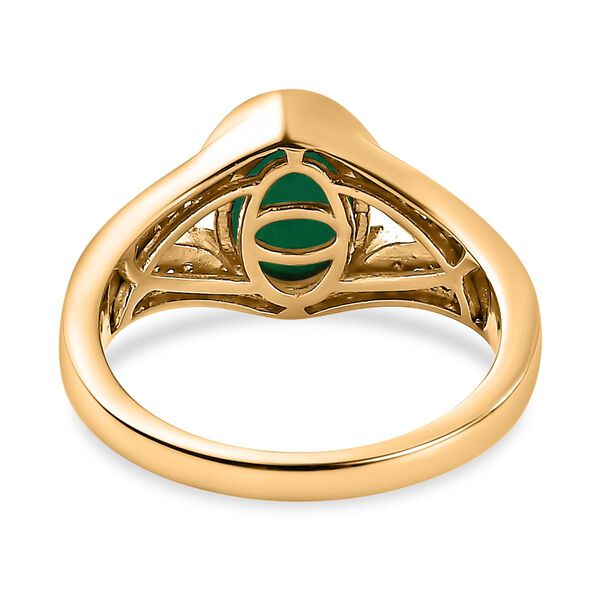 AA grüner äthiopischer Welo Opal und Zirkon-Ring - 1,42 ct. image number 6