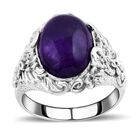 Royal Bali - Afrikanischer Amethyst Ring, 925 Silber, (Größe 16.00), ca. 12.00 ct