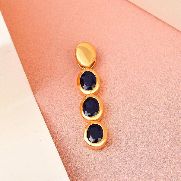 Masoala Sapphire Silber Trilogie Anhänger 1,41 Ct image number 3