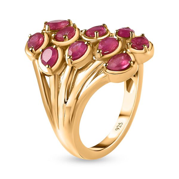 Afrikanischer Rubin (Fissure gefüllt) Ring, 925 Silber vergoldet (Größe 17.00) ca. 2.20 ct image number 5