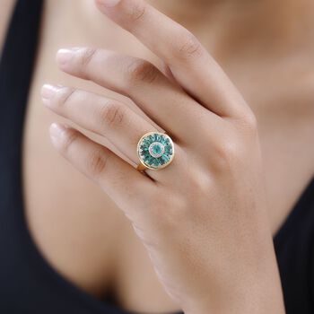 Smaragd und Zirkon Ring- 1,65 ct.