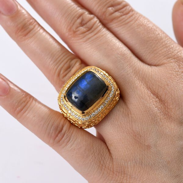 Labradorit und Zirkon Ring - 14,70 ct. image number 3