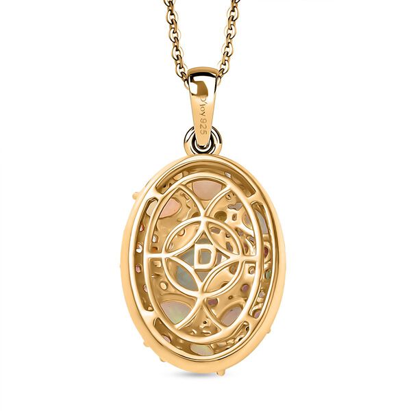 D'Joy äthiopischer Welo Opal und Multi-Edelstein Ring und Anhänger mit 50cm Kette image number 5