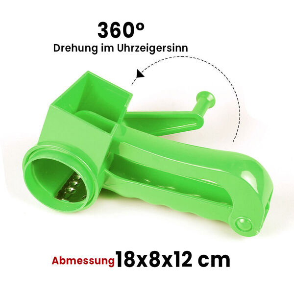 Mini Obst- & Gem&uuml;seschneider mit 3 Klingen, Gr&ouml;&szlig;e 18x8x12cm, Gr&uuml;n image number 3