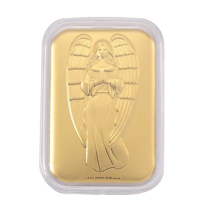EXKLUSIVES GESCHENK 999er Goldbarren mit Engel-Motiv, 10mg