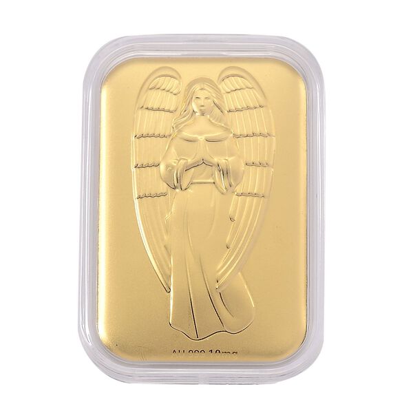 999er Goldfolie mit Engel-Motiv, 10mg, 3,1x4,5cm