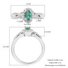 Sambischer Smaragd und Zirkon Ring 925 Silber Platin-Überzug image number 5