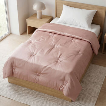 Serenity Night: Premium Collection Herbst-Winter-Steppdecke aus 100 % Bambus mit hochwertiger Kunstdaunenf&uuml;llung, 1,7 kg, 135 x 200 cm, Puderrosa