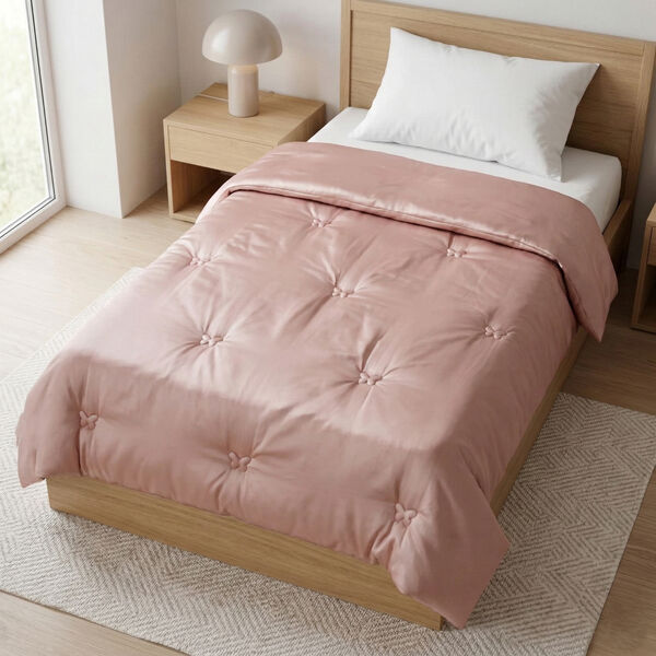 Serenity Night: Premium-Kollektion Herbst-Winter-Steppdecke aus 100 % Bambus mit hochwertiger Kunstdaunenf&uuml;llung &ndash; 135 x 200 cm, Puderrosa