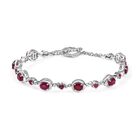 Afrikanischer Rubin (Fissure gefüllt) Armband ca. 19 cm 925 Silber rhodiniert ca. 5,07 ct.