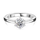 Moissanit Ring 925 Silber platiniert (Größe 21.00) ca. 0,95 ct