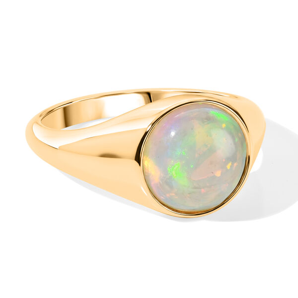 D'Joy AA Nat&uuml;rlicher, &auml;thiopischer Welo Opal Ring 925 Silber 750 Gelbgold vermeil (Gr&ouml;&szlig;e 18.00) ca. 1,40 ct