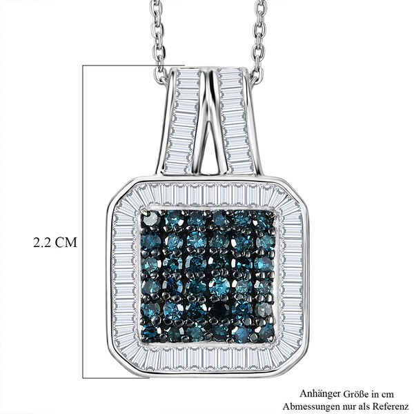 D'Joy Blauer Diamant, Wei&szlig;er Diamant Schmuckset ca. 50 cm 925 Silber rhodiniert ca. 1,00 ct. image number 5