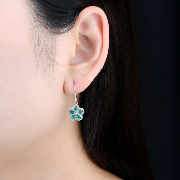 AAA Kagem sambische Smaragd und Zirkon-Ohrringe - 1,97 ct. image number 3