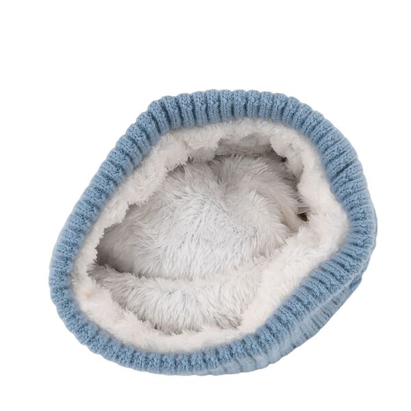 Strickmütze mit Bommel, weiches Mischgewebe, Einheitsgröße, Blau image number 4