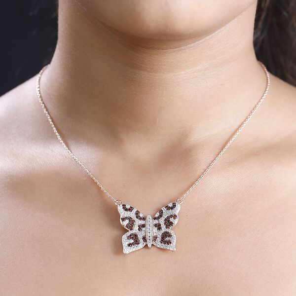 GP Trionfo Kollektion -Wei&szlig;e und braune Zirkon und Kanchanaburi blaue Saphir-Halskette, 45 cm - 3,30 ct. image number 3