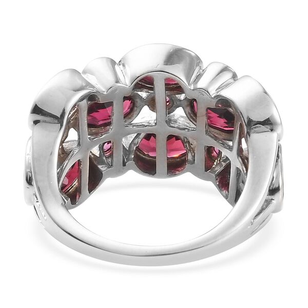 Rhodolith Granat Ring 925 Silber Platin-Überzug image number 5