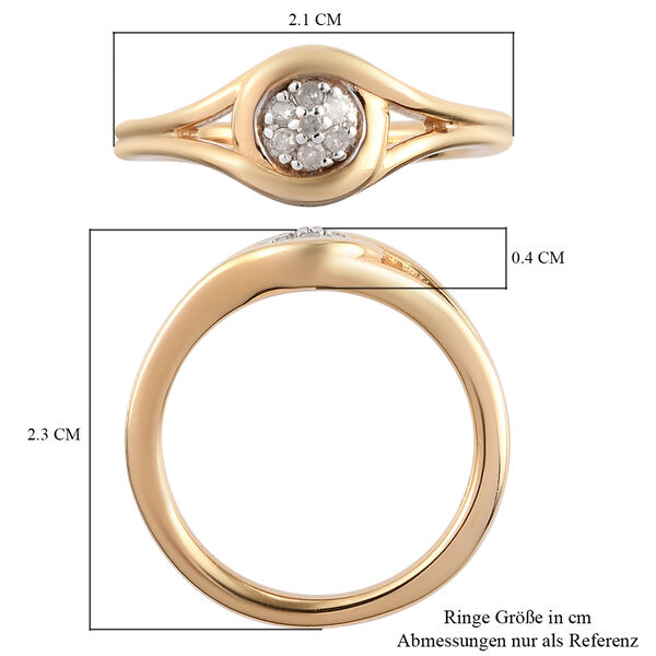Diamant Ring 925 Silber vergoldet  ca. 0,10 ct image number 7