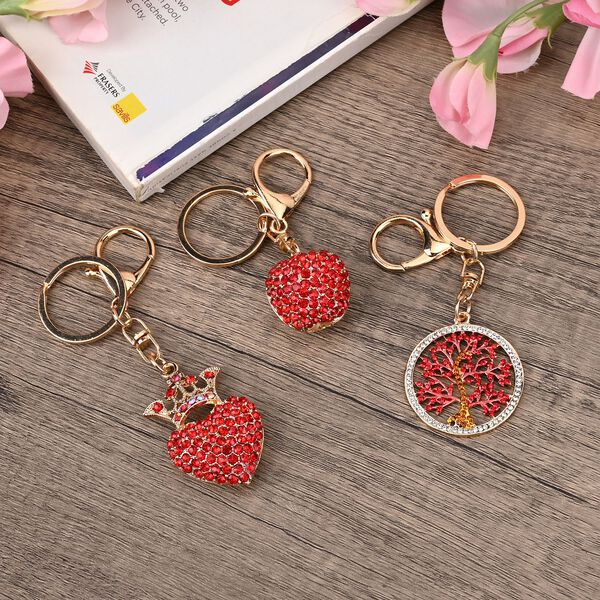 Set aus 3 Schl&uuml;sselanh&auml;ngern, Apfel, Baum, Herz image number 2