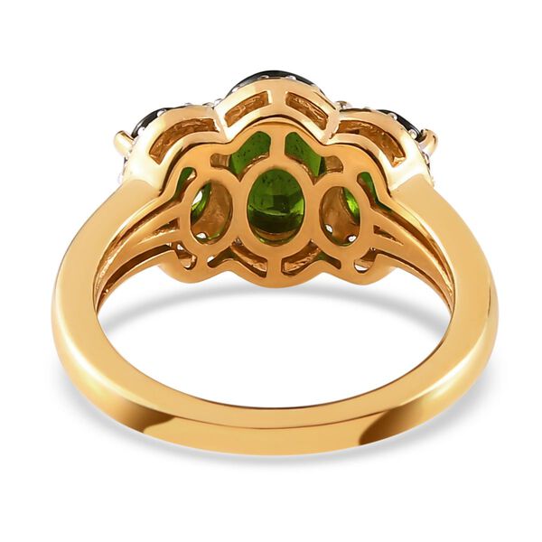 Nat&uuml;rlicher Chromdiopsid-Ring, 925 Silber vergoldet  ca. 2,60 ct image number 7