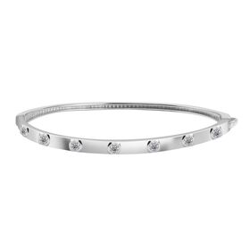J Francis gefertigt mit SWAROVSKI- Swarovski Zirkonia 19cm Armreif, 925 Silber rhodiniert