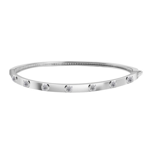 J Francis gefertigt mit SWAROVSKI- Swarovski Zirkonia 19cm Armreif, 925 Silber rhodiniert image number 0