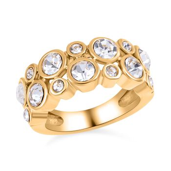 Wei&szlig;er Kristall-Ring in Goldton