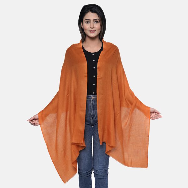 LA MAREY: Superweicher Schal aus 100% Kaschmirwolle, Terracotta