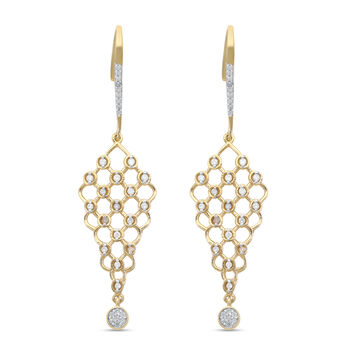 Diamant Ohrringe 925 Silber Gelbgold Vermeil ca. 0,53 ct