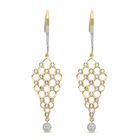 Diamant Ohrringe 925 Silber Gelbgold Vermeil ca. 0,53 ct